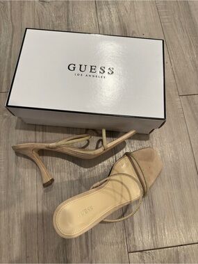 GUESS Women's Beige Tan Strappy Sandals